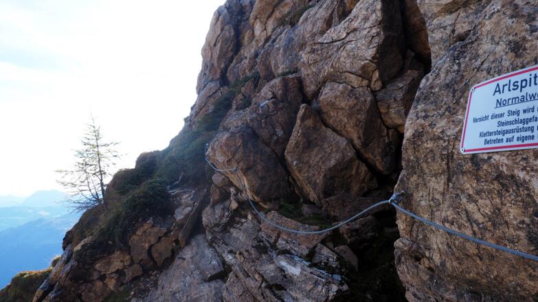 Einstieg Klettersteig A/B, neu versichert