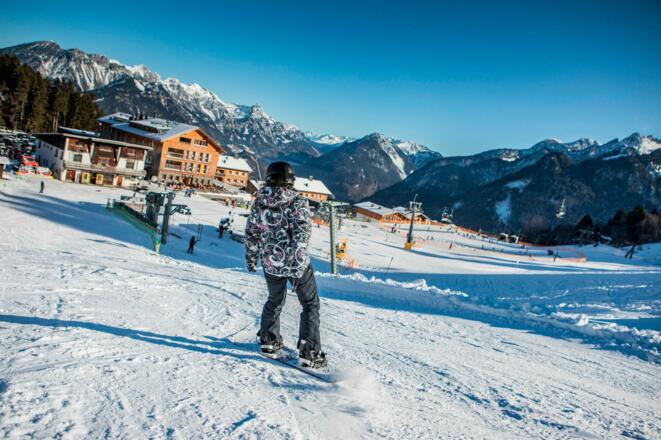 Abfahrtspiste bis zum Ferienpark