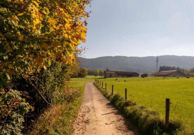 Hausham: man nähert sch den Bergen.