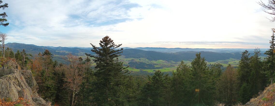 Panorama Kleiner Riedelstein vom Großen Arber bis Wettzell