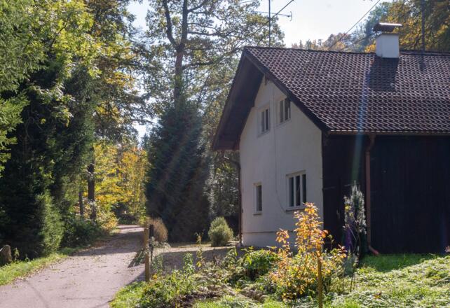 Wohnhaus in der Mangfall Schlucht bei Valley