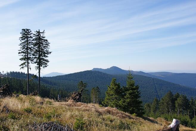 Blick vom Grenzkamm zu den Ossergipfeln