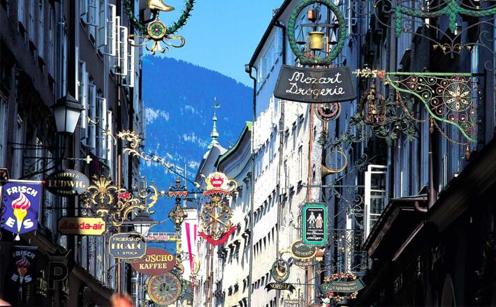 Die Getreidegasse in Salzburg