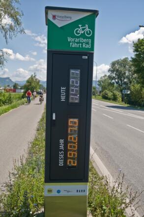 Elektronischer Fahrradzähler in Vorarlberg