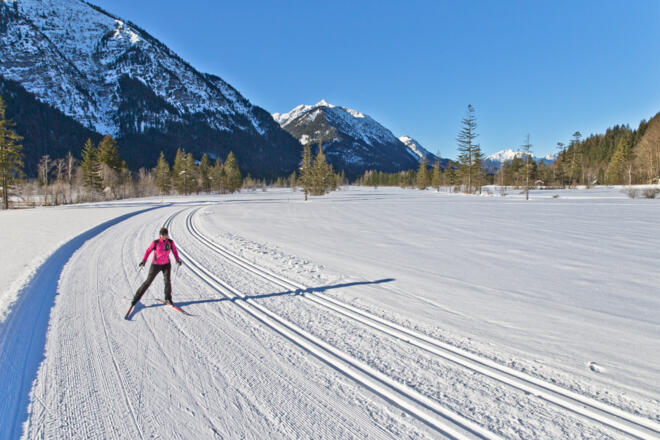Langlaufen im Weidmoos bei Oberammergau