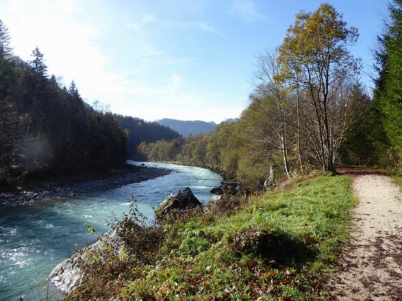 An der Saalach entlang führt der Weg retour nach Unken.