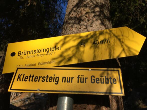 Über den Klettersteig vom Brünnsteinhaus auf den Brünnstein
