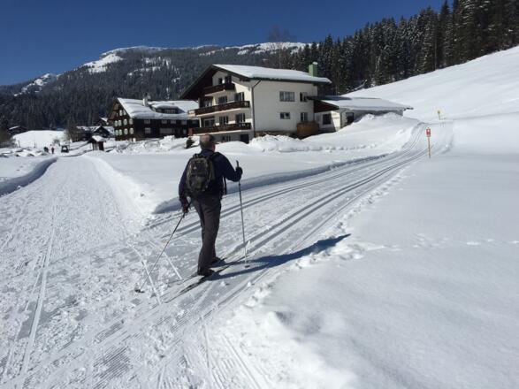 Am Startpunkt kreuzt der Weg die Küren-Wäldele-Loipe