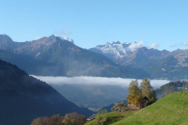 Aussicht Westen über dem Nebel