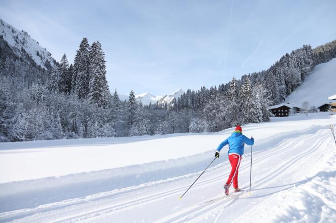 Langlaufen auf der Steinbock-Loipe