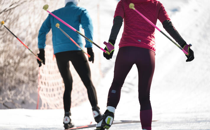 Langlaufen vor dem Watzmann