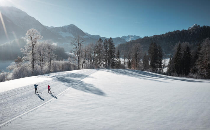 Langlaufzentrum Aschauerweiher: Langlaufen mit Watzmannblick