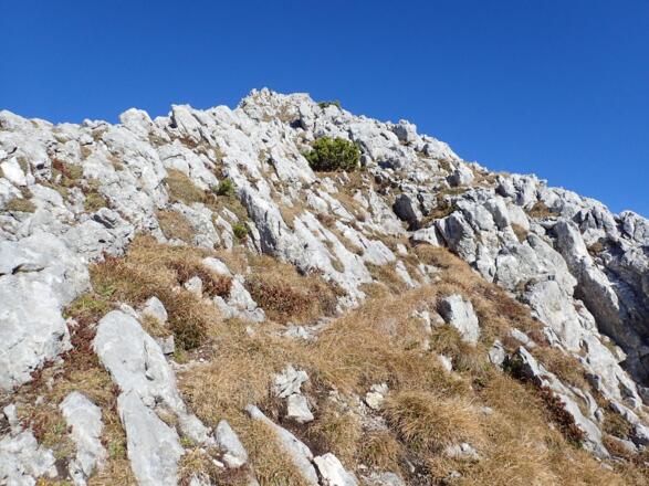 Schrofen führen zum Gipfel