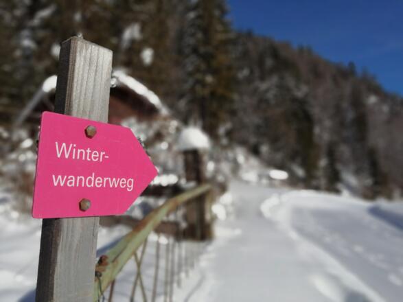 Präparierter Winterwanderweg in Außerwald