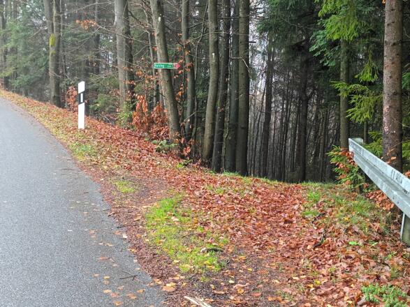 Wegabzweigung nach Ratzing bei Seign