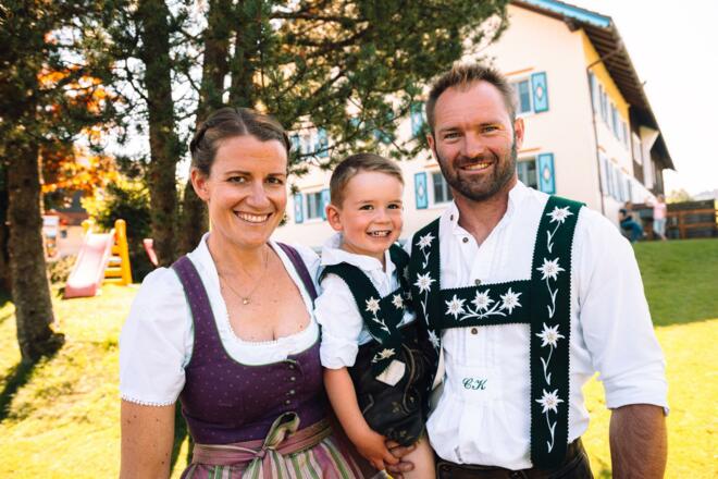 Das sind wir: Eva, Theo und Christoph