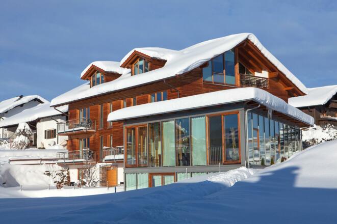 Südseite des Hauses im Winter