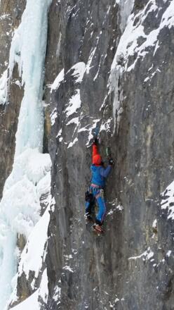 In der ersten Seillänge des Iceman