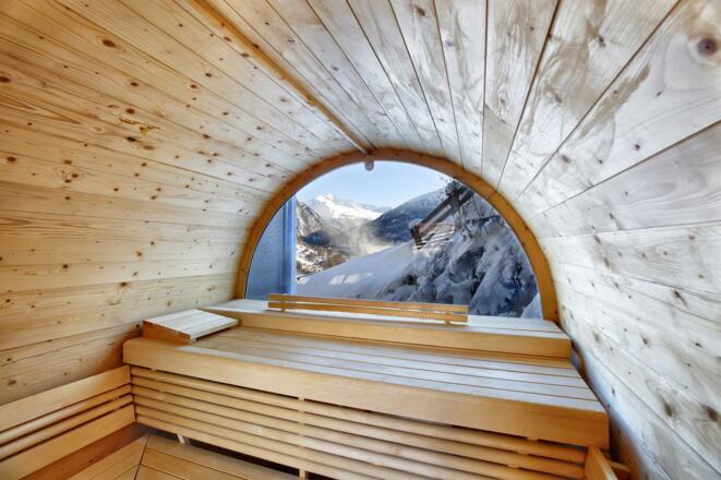 Mountain view sauna