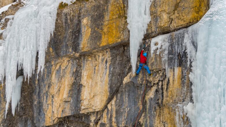 Kurz unterhalb des Ausstiegs-Eiszapfens