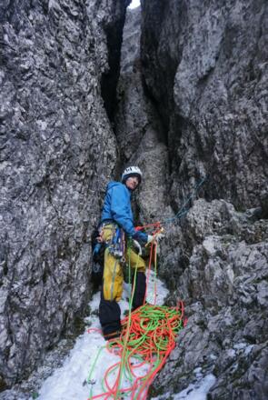 Nachsichern vor der letzten Seillänge