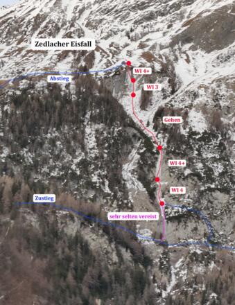 Topo vom Zedlacher Eisfall