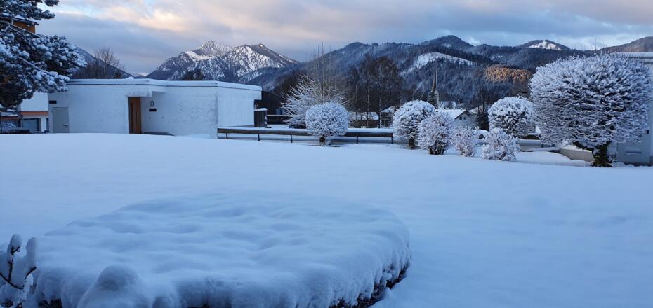 Blick von Terrasse im Winter