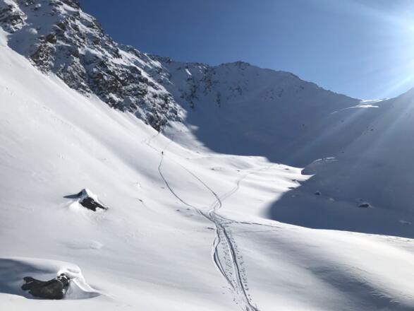 Im Oberen Gamsgrübl mit Blick zum Gipfel