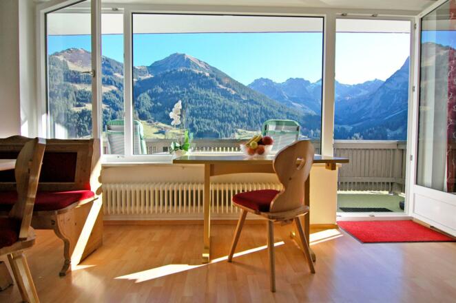 Gipfelblick Wohnzimmer Ausblick
