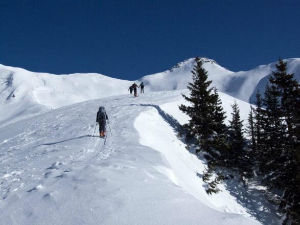 Vom Farenegg zeigt sich der ausgedehnte Gipfelkamm in voller Pracht.