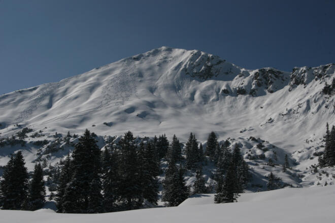 Ostrücken (links) und Gipfelhang