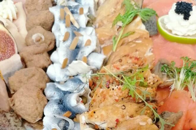 Vorspeisenbuffet Fisch Hotel Erlebach BB