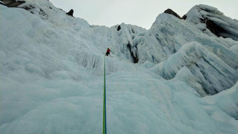 Beim Abseilen über die Route &quot;Klassischer Renkfall&quot;