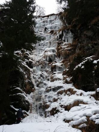 Der Eisfall Rinne bei sehr geringer Eisauflage