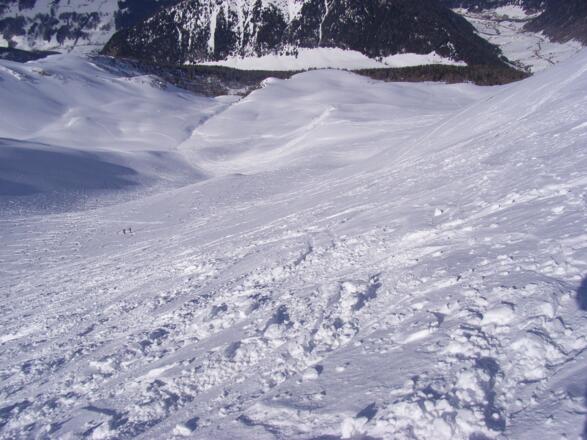 Abfahrt im Bereich des Aufstiegs