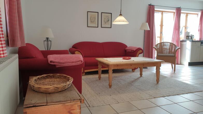 Sitzecke der Wohnung rot