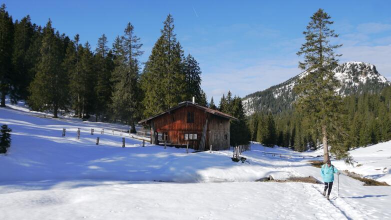 Wanderer nahe der Jägerhütte
