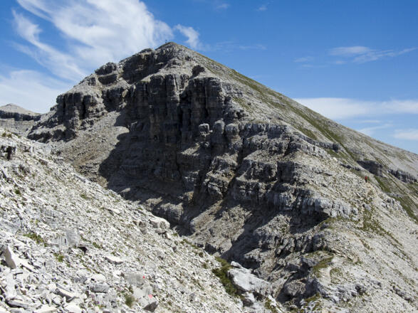 Etwas trist gibt sich der Gipfelanstieg zur Soiernspitze.