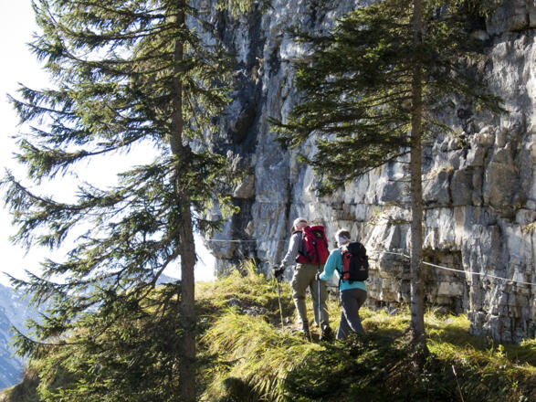 Beim landschaftlich schönen Grasköpfl-Anstieg
