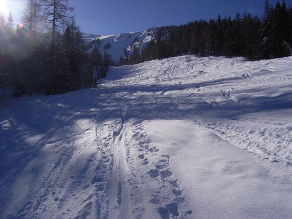 der erste Teil führt durch eine breite Waldschneise