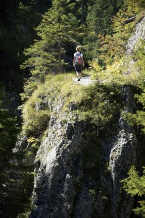 Der spannende Abstieg durch den Pfanngraben