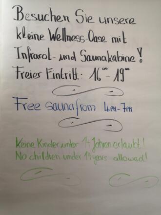 INFO-SAUNA  - Geöffnet vom Dezember bis März