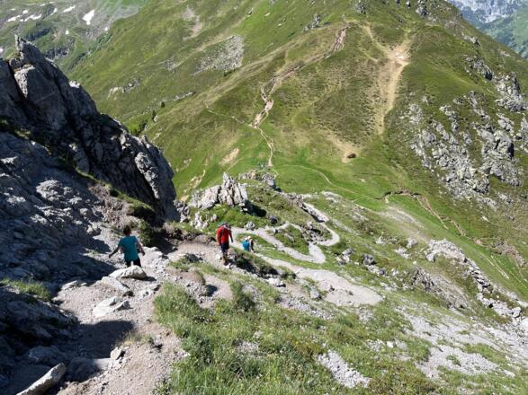 Abstieg von der Tschaggunser Mittagsspitze