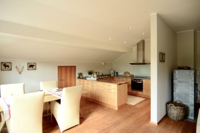 Essbereich und Küche im Berghof