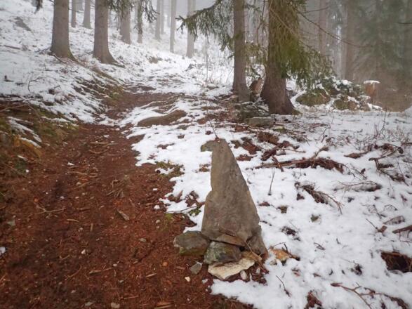 Abzweigung des Steiges