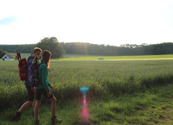 Wanderer auf dem Rutschenfelsen