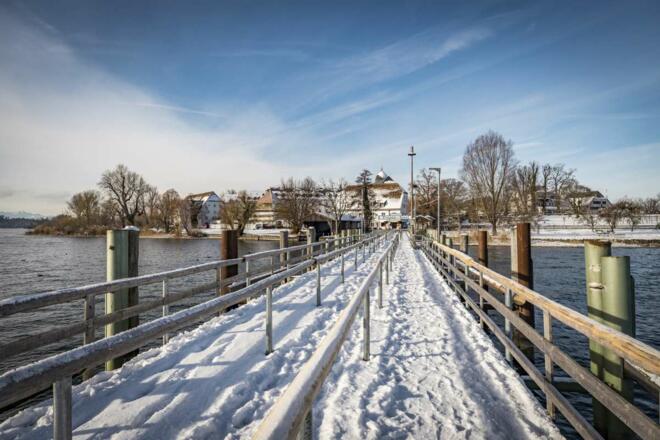 Dampfersteg Fraueninsel im Winter