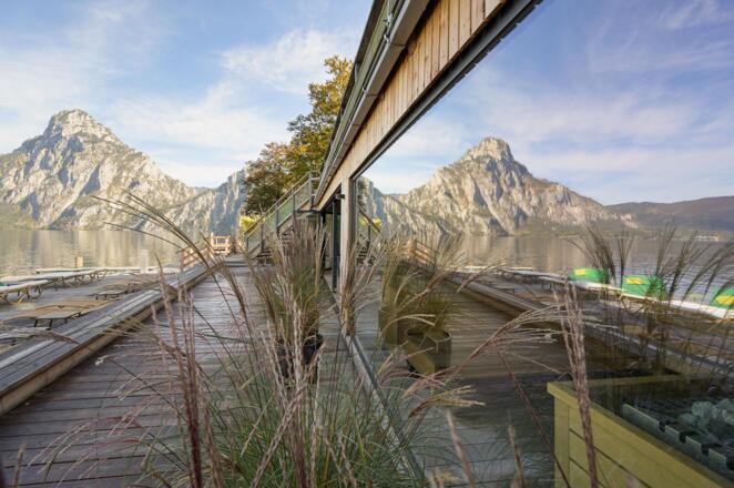 See-Spa Ausblick mit Panorama See Sauna und Zugang