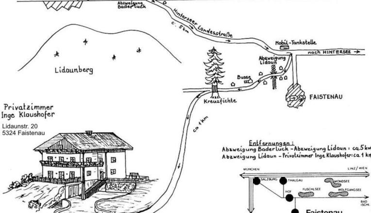 Anfahrt Haus Klaushofer Faistenau