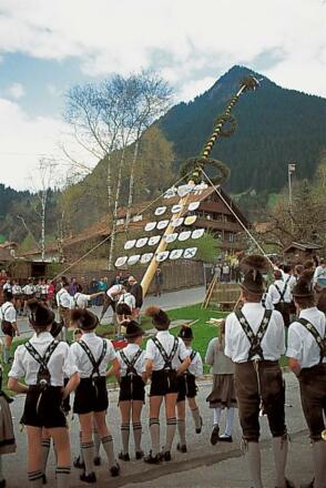 Maibaum aufstellen im Allgäu